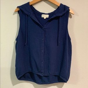 Cloth and stone linen top